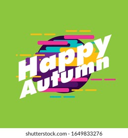 happy autumn, beautiful greeting card background or template banner with abstract colour for sport theme. vector design illustration