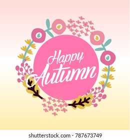 Happy autumn, Beautiful greeting card poster