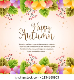 happy autumn cloud foliage border