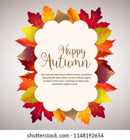 happy autumn cloud foliage with forest leaves