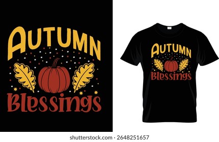 Happy Autumn day, Autumn Blessings  funny t shirt design Template