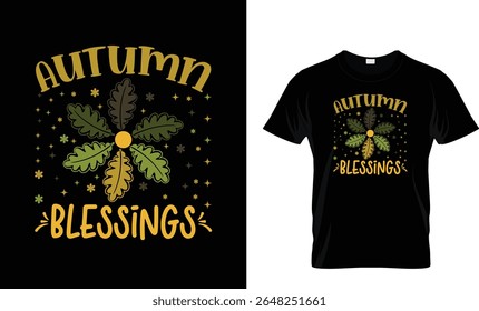 Happy Autumn day, Autumn Blessings  funny t shirt design Template