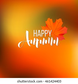 Happy Autumn design with orange Maple Leaf on orange background, sale autumn, sale, hello autumn, orange leaf sale, autumn, autumn sale, gold autumn, sale template, autumn sale, gold leaf sale