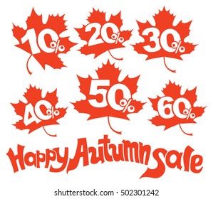 Happy Autumn sale. Interest on sales of autumn leaves. 