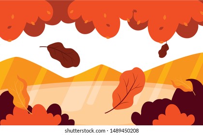 happy autumn season flat design