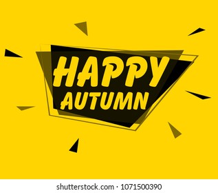 happy autumn, square sign or label for holidays event poster festival theme
