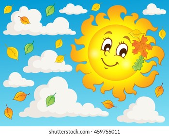 Happy autumn sun theme image 2 - eps10 vector illustration.