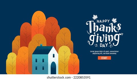 Happy Autumn, Thanksgiving day, fall, Typography, Calligraphy design, vector illustration