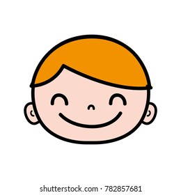 happy avatar boy head with light brown hair