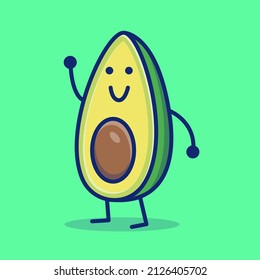 Happy Avocado illustration, for various types of use