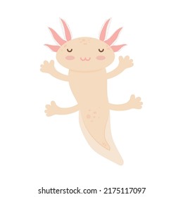 happy axolotl icon on white background