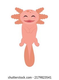 happy axolotl icon on white background