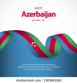 Happy Azerbaijan independence day vector template. Design for banner, greeting cards or print. Celebration national day.