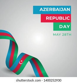 Ilustración de diseño de plantillas de vectores del Día de la República de Azerbaiyán Feliz