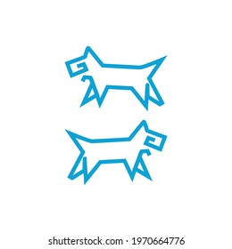 Happy aztec dogs standing and panting