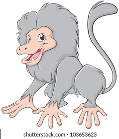 Happy Baboon Cartoon