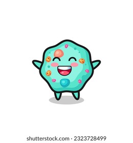 happy baby amoeba cartoon character , cute style design for t shirt, sticker, logo element