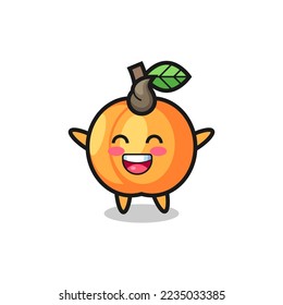 happy baby apricot cartoon character , cute style design for t shirt, sticker, logo element