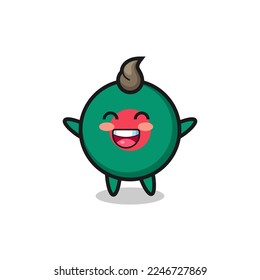 happy baby bangladesh flag badge cartoon character , cute style design for t shirt, sticker, logo element