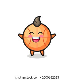 happy baby basketball cartoon character , cute style design for t shirt, sticker, logo element