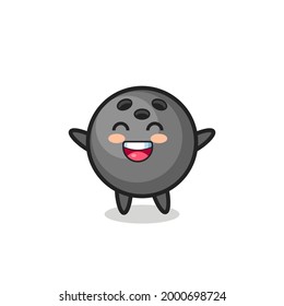 happy baby bowling ball cartoon character , cute style design for t shirt, sticker, logo element