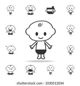 Happy baby boy icon. Set of child and baby toys icons. Web Icons Premium quality graphic design. Signs and symbols collection, simple icons for websites, web design on white background
