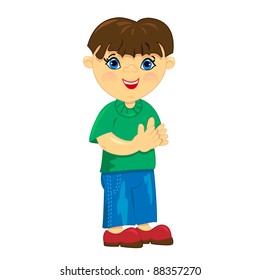 happy baby boy vector illustration. isolated character