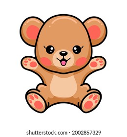 Happy baby brown bear cartoon