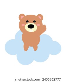 happy baby brown bear expression design