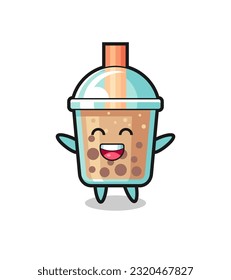 happy baby bubble tea cartoon character , cute style design for t shirt, sticker, logo element