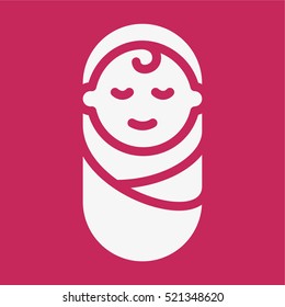 Happy Baby Child Kid Minimalistic Flat Solid Icon Pictogram Symbol