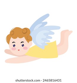 happy baby cupid angel design character