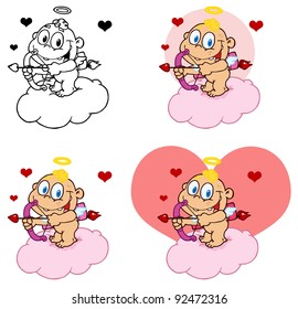 Happy Baby Cupid.Vector Collection