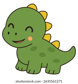 Happy Baby Dinosaur Character – Kawaii Style Clipart