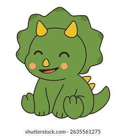 Happy Baby Dinosaur Character – Kawaii Style Clipart