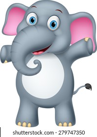 Happy baby elephant cartoon