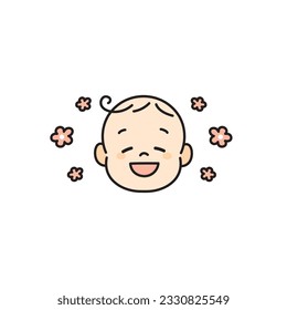 Happy Baby Face Icon Image