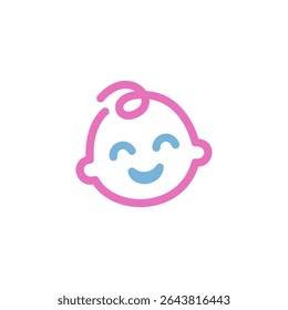 Happy Baby Face logo. for Childcare and Baby Boutique soft pink