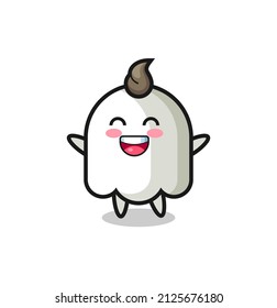 happy baby ghost cartoon character , cute style design for t shirt, sticker, logo element