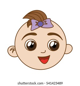 happy baby girl  face icon image vector illustration design 