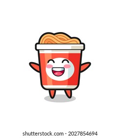 happy baby instant noodle cartoon character , cute style design for t shirt, sticker, logo element