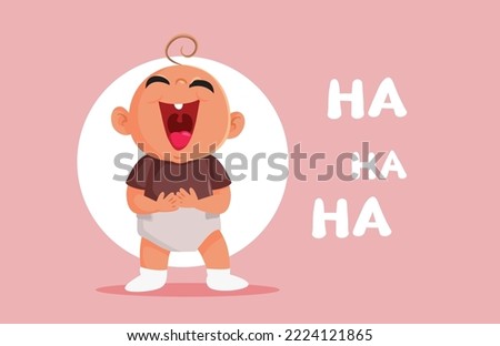 
Happy Baby Laughing Out Loud Vector Cartoon illustration. Small child having a sense of humor expressing joy 
 Foto d'archivio © 