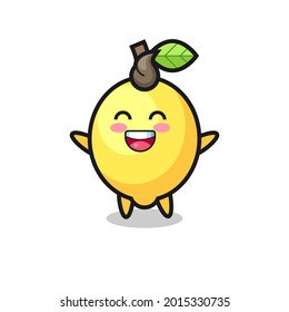 happy baby lemon cartoon character , cute style design for t shirt, sticker, logo element