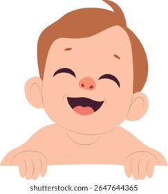 Happy Baby Peeking Over Surface