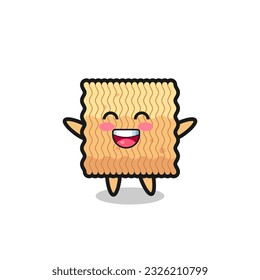 personaje de dibujos animados de fideos instantáneos para bebés alegres, diseño de estilo lindo para camisetas, pegatinas, elemento de logotipo