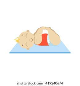 Happy Baby In Red Flat Simple Cute Style Cartoon Design Vector Illustration Isolated On White Background