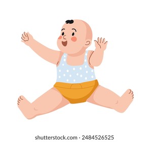 Happy Baby Sitting Up vector