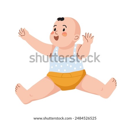 Happy Baby Sitting Up vector