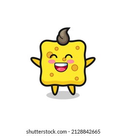 happy baby sponge cartoon character , cute style design for t shirt, sticker, logo element