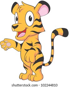 Happy Baby Tiger Cartoon